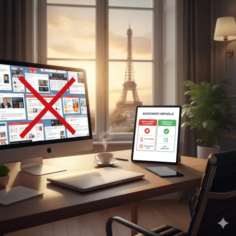 Comparatif : recrutement classique vs solution flexible d'assistante virtuelle.