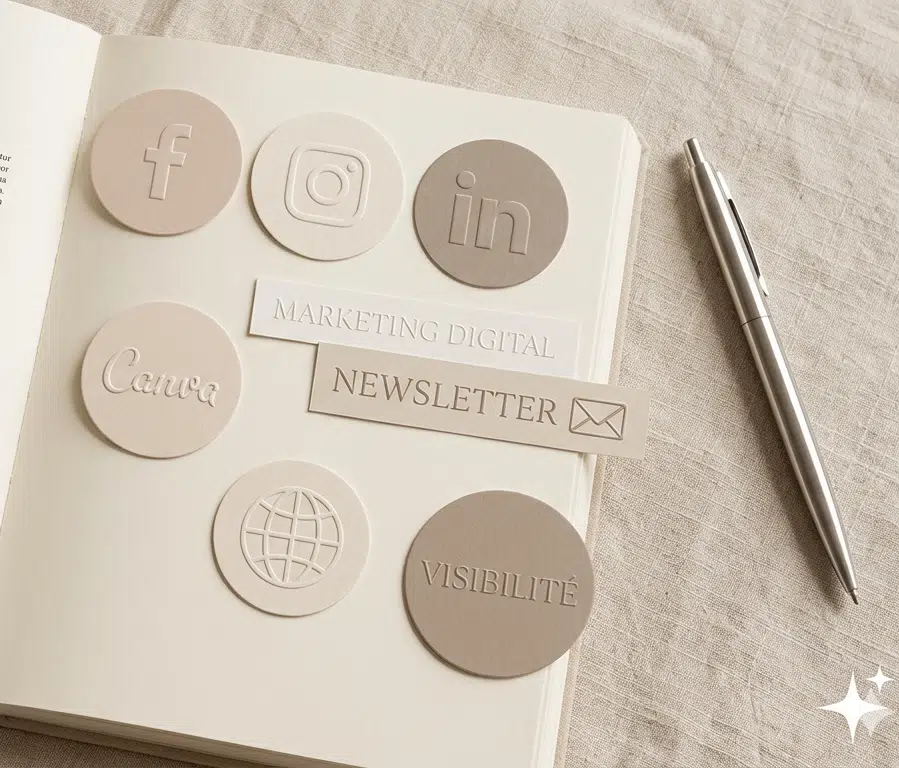 Services de marketing digital, création de newsletters et gestion des réseaux sociaux pour développer votre visibilité en ligne par CJ Assistante Virtu'elle.
